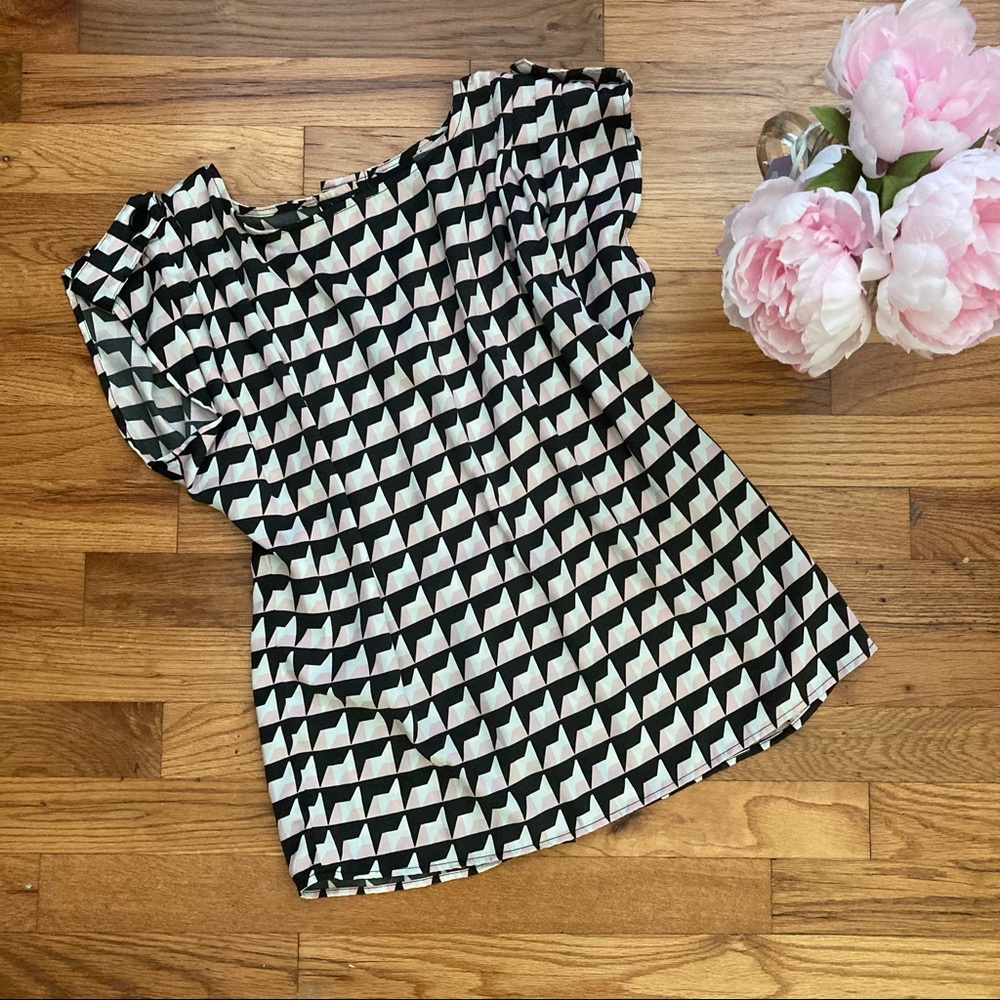 Who What Wear Geometric Print Blouse
